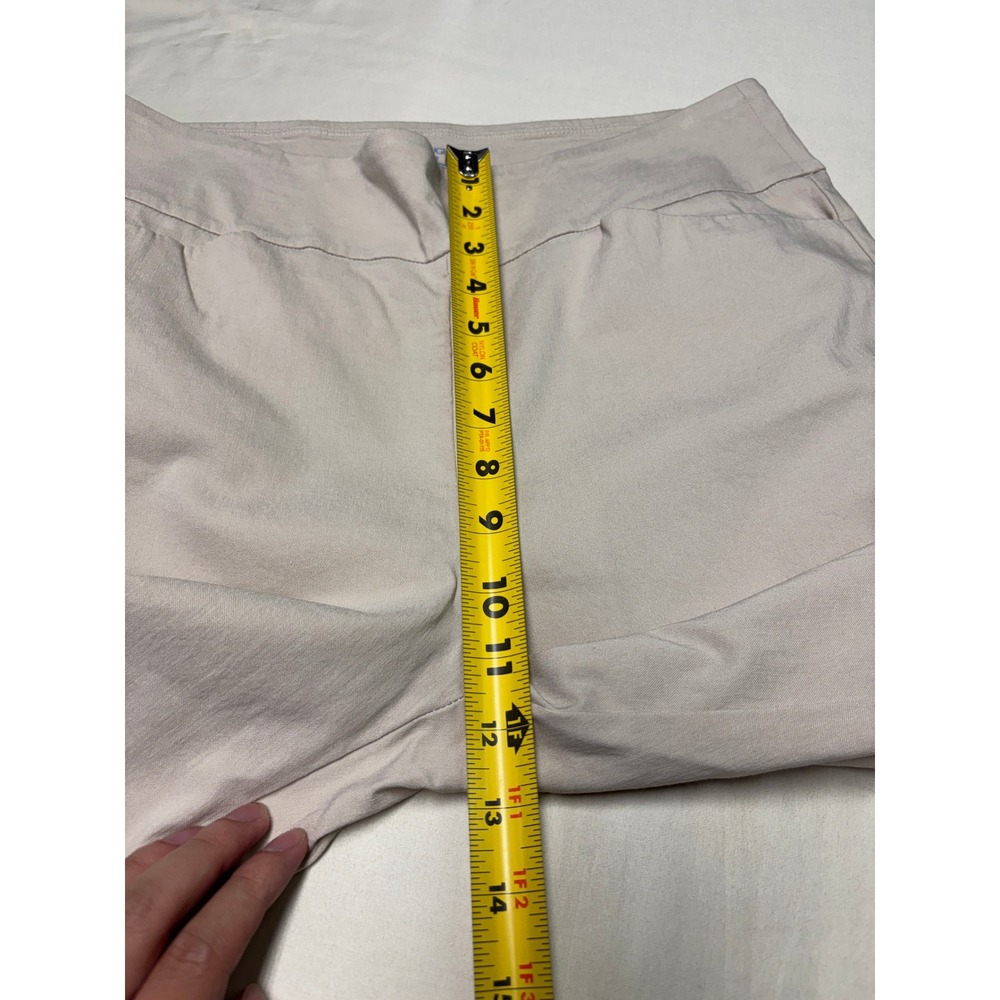 J.McLaughlin Masie Pull On Pants Tan Stone Straight Leg Hem Vent Womens 12 32X26 - Picture 5 of 9